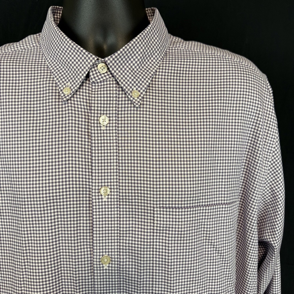 CHARLES TYRWHITT  Purple Check Dress Shirt Mens XL Classic Fit Long Sleeve